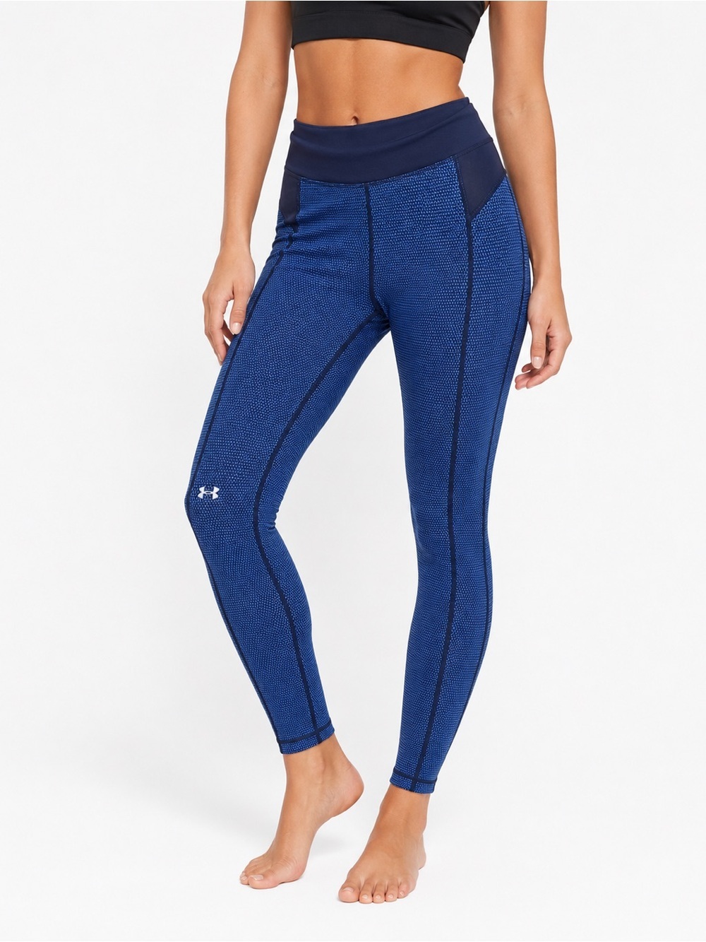 Under Armour Navy Blue Textured High-Waist Leggings - Size M